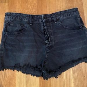 Free People Black Denim Shorts